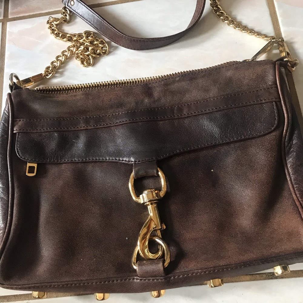 Rebecca Minkoff Brown Crossbody Bag with Gold Accents
